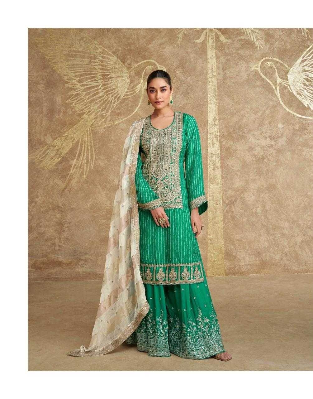 Chinon Silk Ladies Sharara Salwar Suit - MYLUXURY LANE ENTERPRISE
